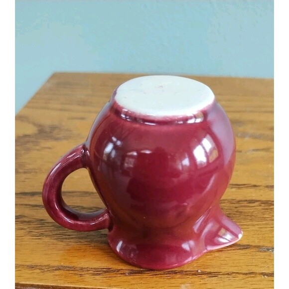 Vintage Homer Laughlin Harlequin Individual Toy Creamer Maroon Miniature 40s - Picture 5 of 5